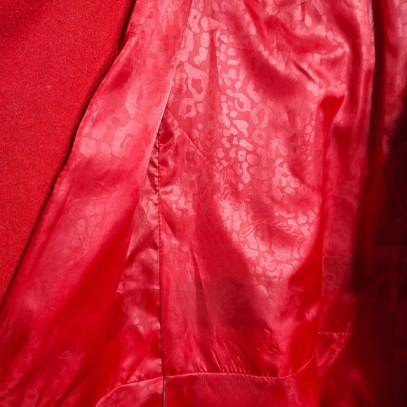 Guess Moda International Red Skirt Bottom Pea Coat Size Small - Picture 9 of 13